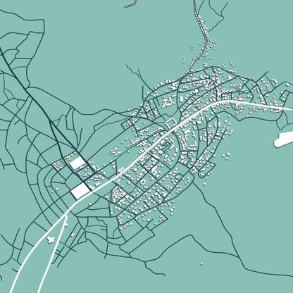 COLOURED ROAD MAP OF MUYINGA, BURUNDI BY MAPBAKES