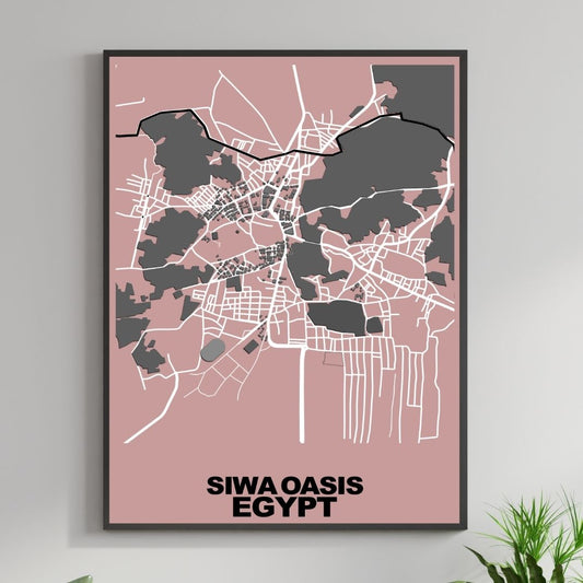 COLOURED ROAD MAP OF SIWA OASIS, EGYPT BY MAPBAKES