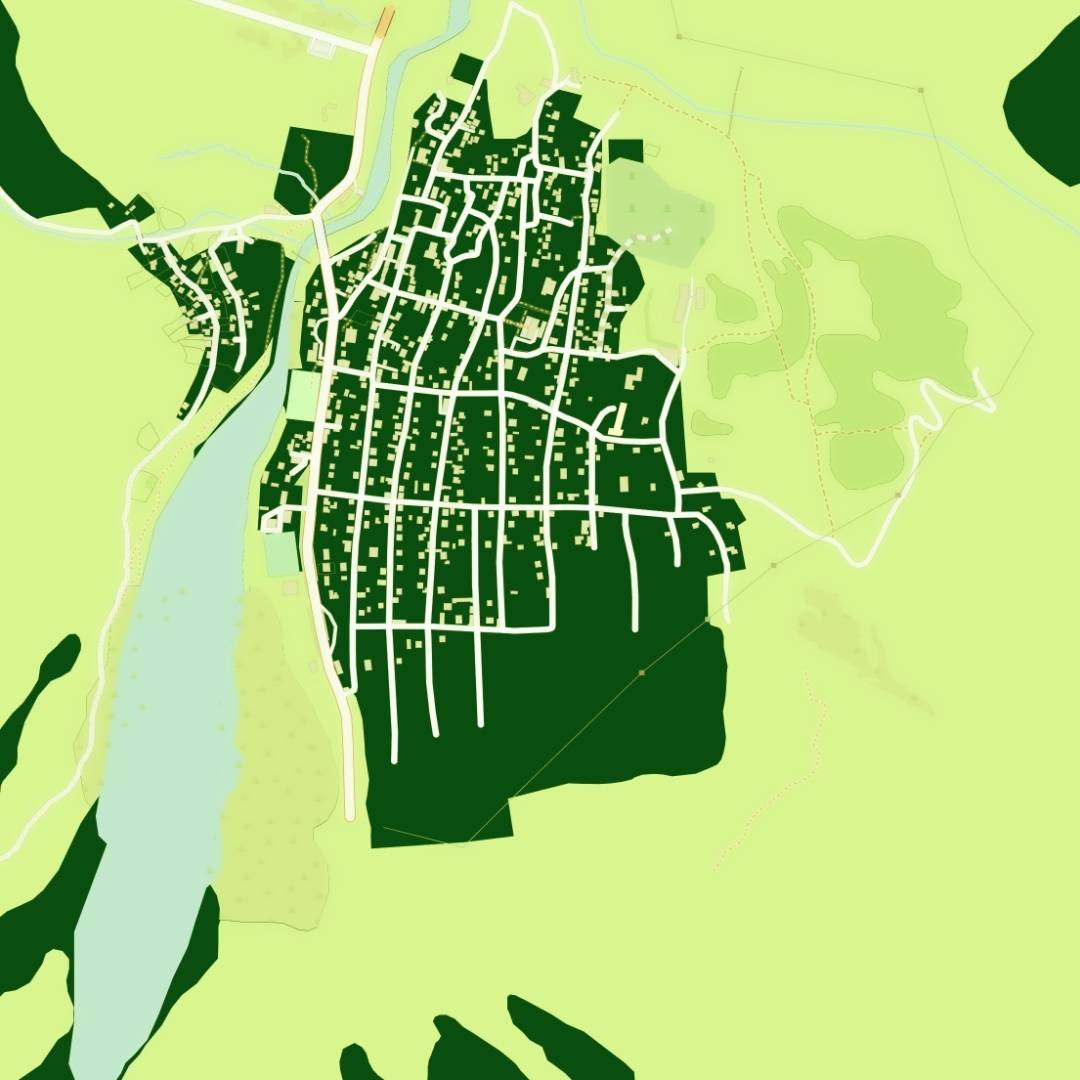 COLOURED ROAD MAP OF STEPANTSMINDA, GEORGIA BY MAPBAKES