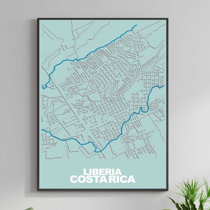 COLOURED ROAD MAP OF LIBERIA, COSTA RICA BY MAPBAKES