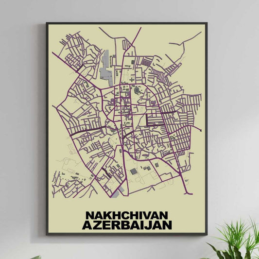COLOURED ROAD MAP OF NAKHCHIVAN, AZERBAIJAN BY MAPBAKES