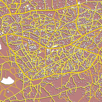 COLOURED ROAD MAP OF MOLEPOLOLE, BOTSWANA BY MAPBAKES