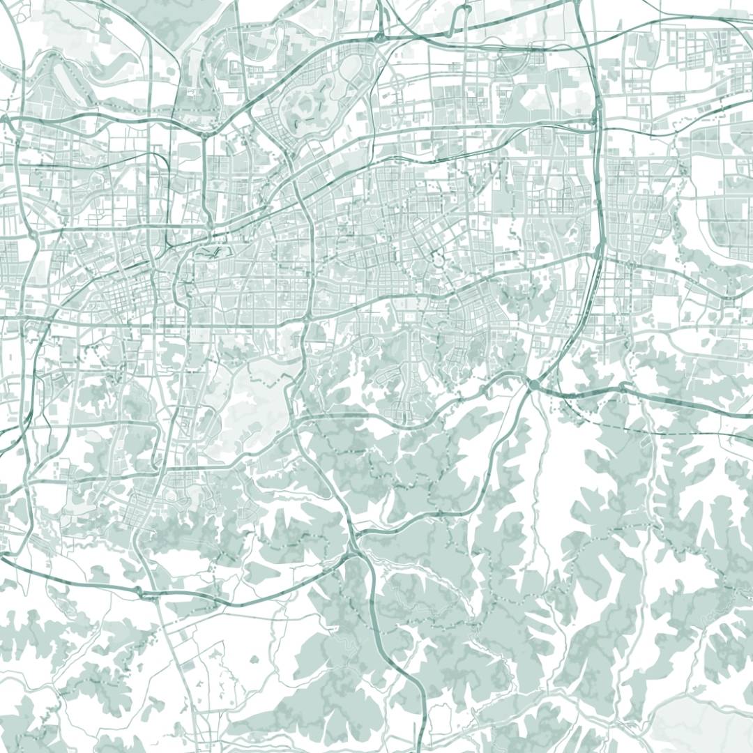 COLOURED ROAD MAP OF JINAN, CHINA BY MAPBAKES