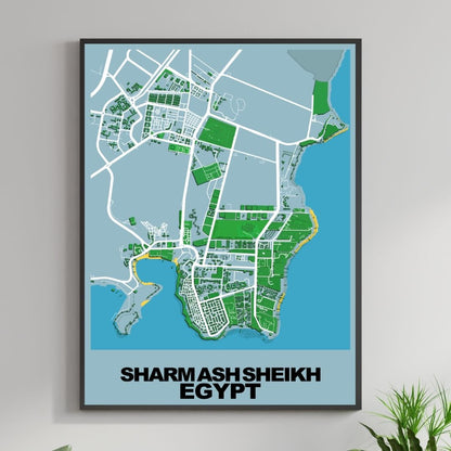 COLOURED ROAD MAP OF SHARRM ASH SHEIKH, EGYPT BY MAPBAKES