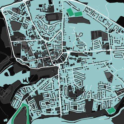 COLOURED ROAD MAP OF KILLARNEY, IRELAND BY MAPBAKES