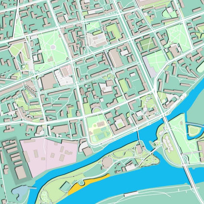 COLOURED ROAD MAP OF JELGAVA, LATVIA BY MAPBAKES