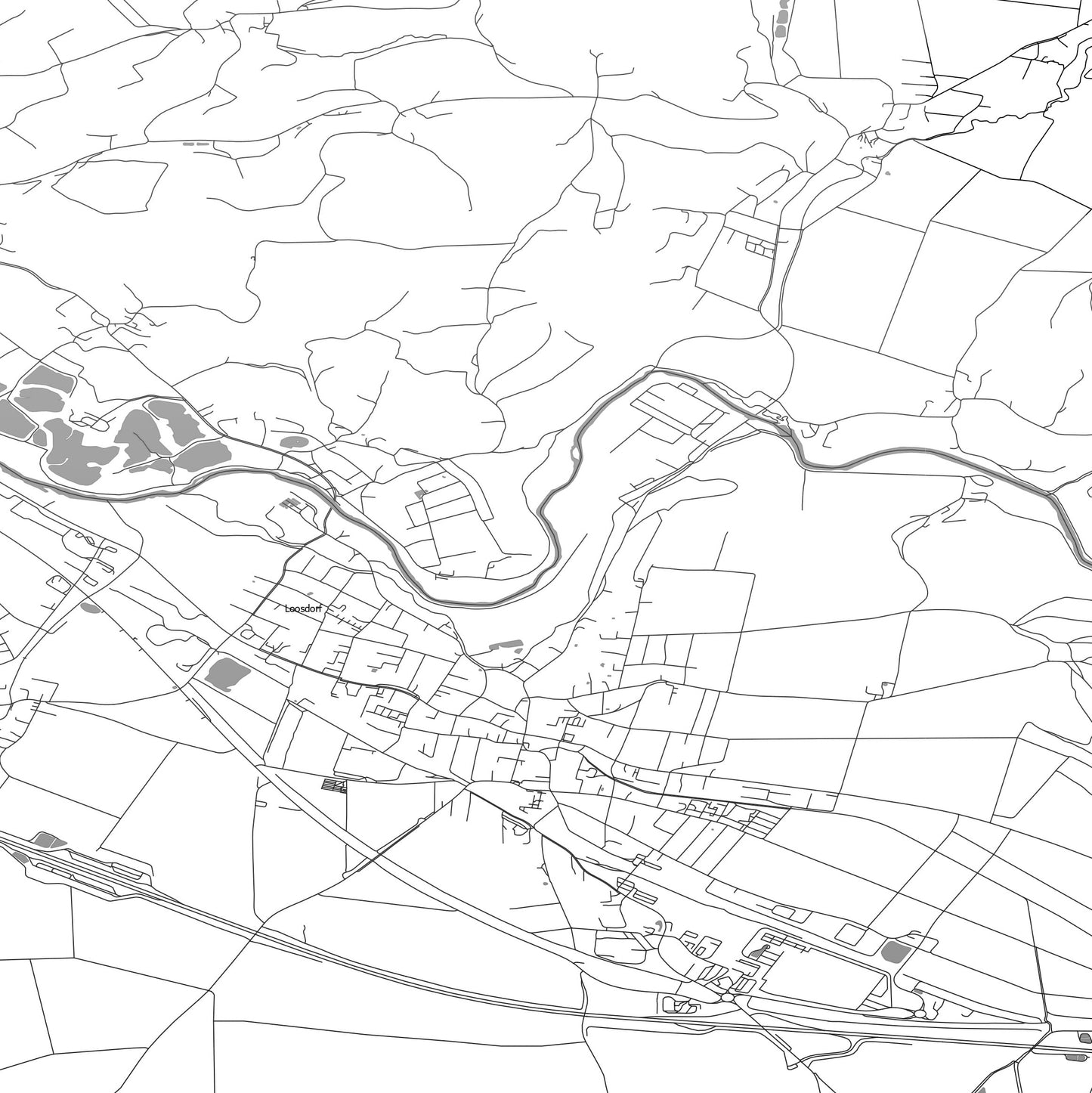 ROAD MAP OF LOOSDORF, AUSTRIA BY MAPBAKES