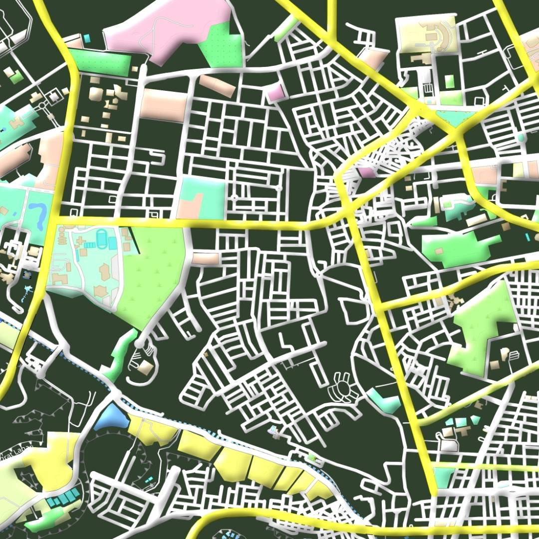 COLOURED ROAD MAP OF RASHEED, EGYPT BY MAPBAKES