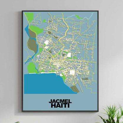 COLOURED ROAD MAP OF JACMEL, HAITI BY MAPBAKES