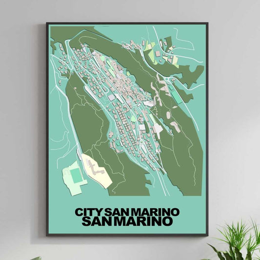 COLOURED ROAD MAP OF CITY SAN MARINO, SAN MARINO BY MAPBAKES