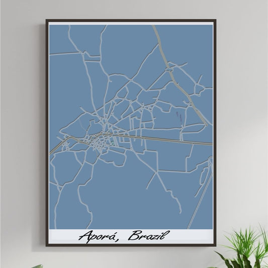 COLOURED ROAD MAP OF APORA, BRAZIL BY MAPBAKES