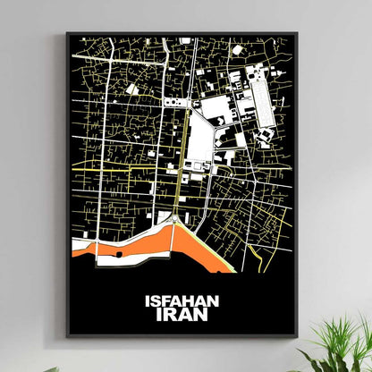 COLOURED ROAD MAP OF ISFAHAN, IRAN BY MAPBAKES