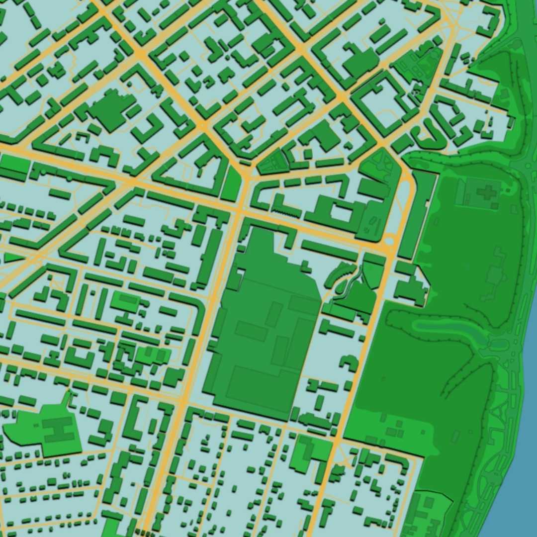 COLOURED ROAD MAP OF GOMEL, BELARUS BY MAPBAKES