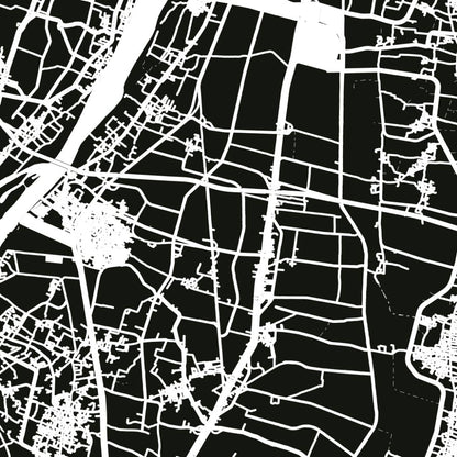 COLOURED ROAD MAP OF QENA, EGYPT BY MAPBAKES