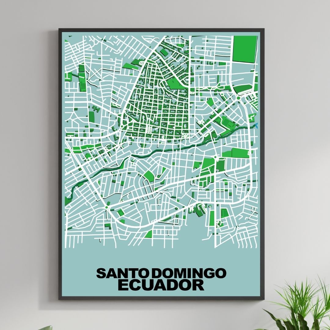 COLOURED ROAD MAP OF SANTO DOMINGO, ECUADOR BY MAPBAKES