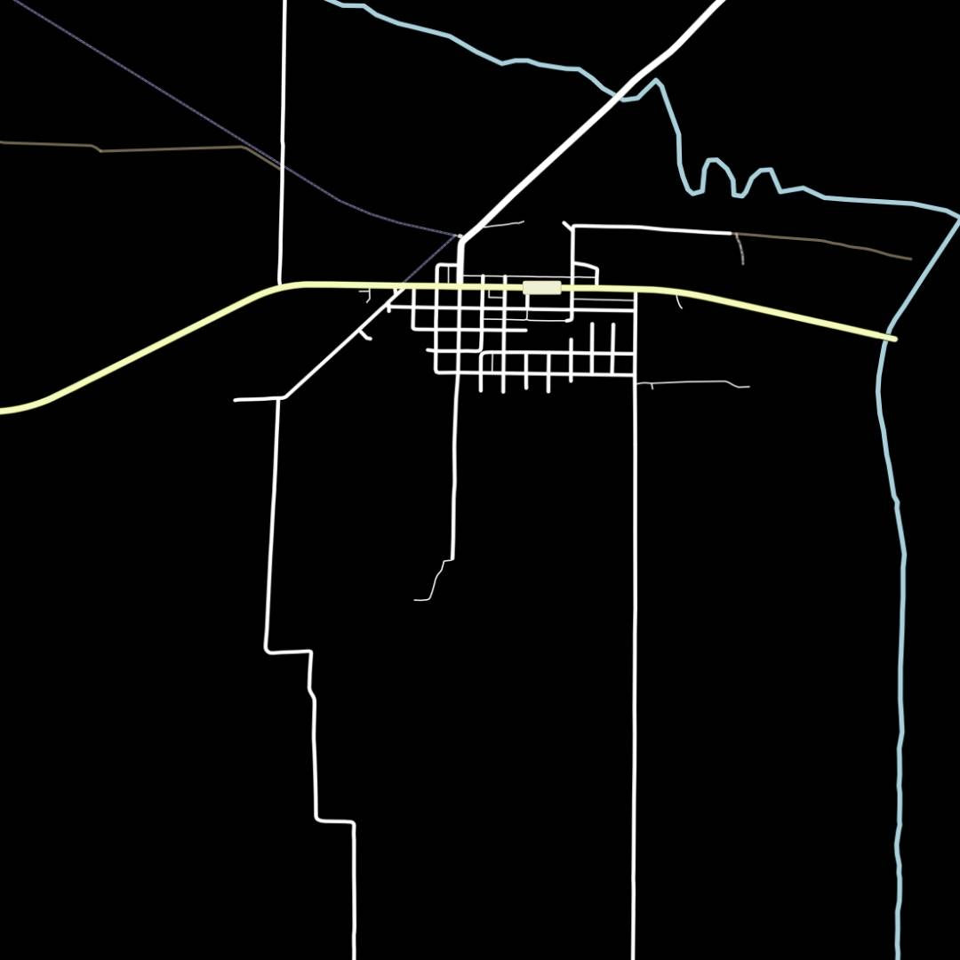 COLOURED ROAD MAP OF KARNAK, EGYPT BY MAPBAKES