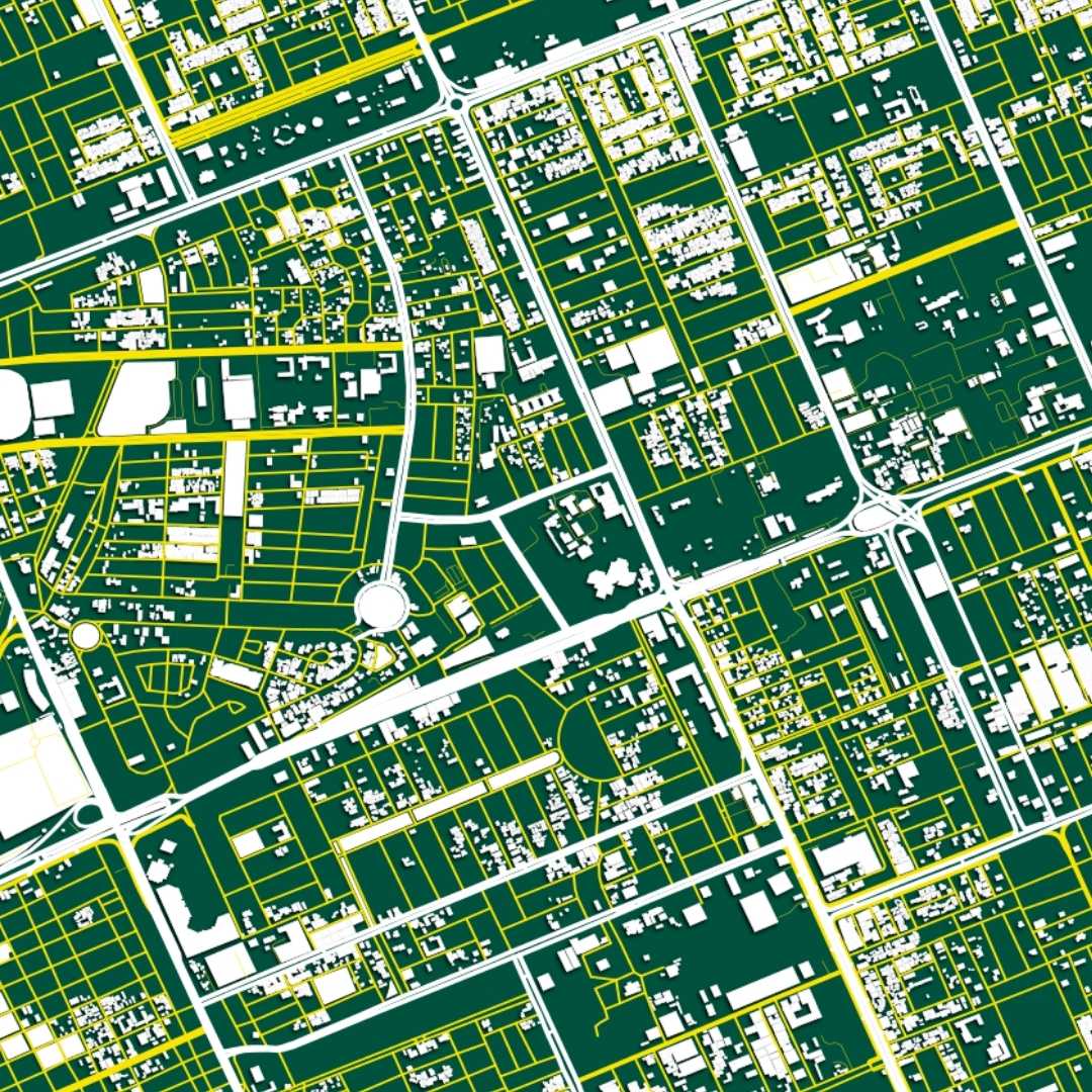 COLOURED ROAD MAP OF NAJAF, IRAQ BY MAPBAKES