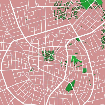 COLOURED ROAD MAP OF AL-RAMTHA, JORDAN BY MAPBAKES