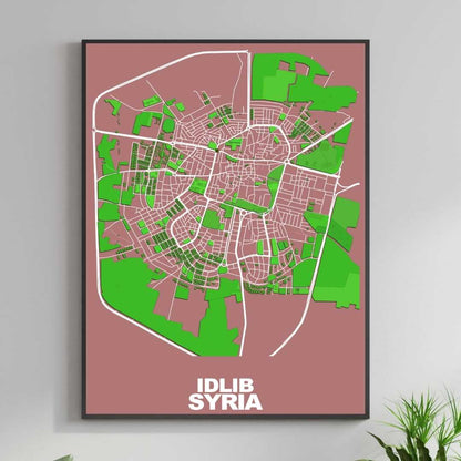 COLOURED ROAD MAP OF IDLIB, SYRIA BY MAPBAKES