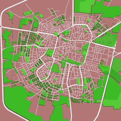 COLOURED ROAD MAP OF IDLIB, SYRIA BY MAPBAKES