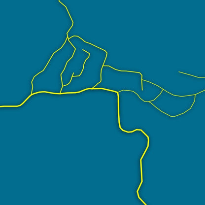 COLOURED ROAD MAP OF MANDZA, COMOROS BY MAPBAKES