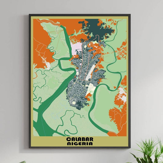 COLOURED ROAD MAP OF CALABAR, NIGERIA BY MAPBAKES