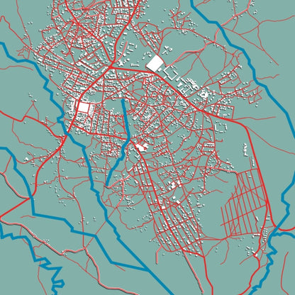 COLOURED ROAD MAP OF MAKAMBA, BURUNDI BY MAPBAKES