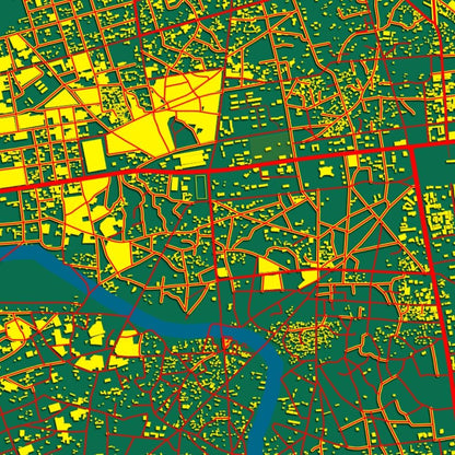 COLOURED ROAD MAP OF ABECHE, CHAD BY MAPBAKES