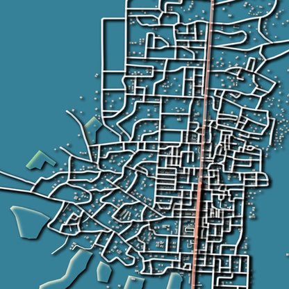 COLOURED ROAD MAP OF MUSAID, LIBYA BY MAPBAKES