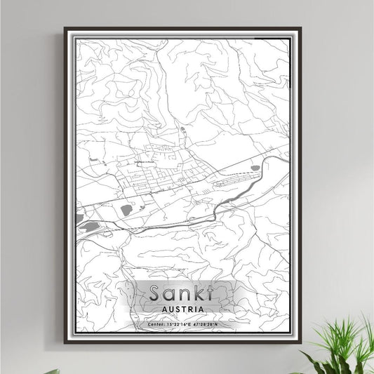 ROAD MAP OF SANKT POLTEN, AUSTRIA BY MAPBAKES