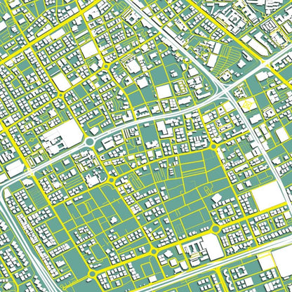 COLOURED ROAD MAP OF HAWALLY, KUWAIT BY MAPBAKES