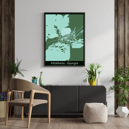 COLOURED ROAD MAP OF MTSKHETA, GEORGIA BY MAPBAKES