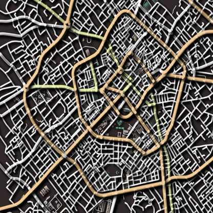 COLOURED ROAD MAP OF MISRATA, LIBYA BY MAPBAKES