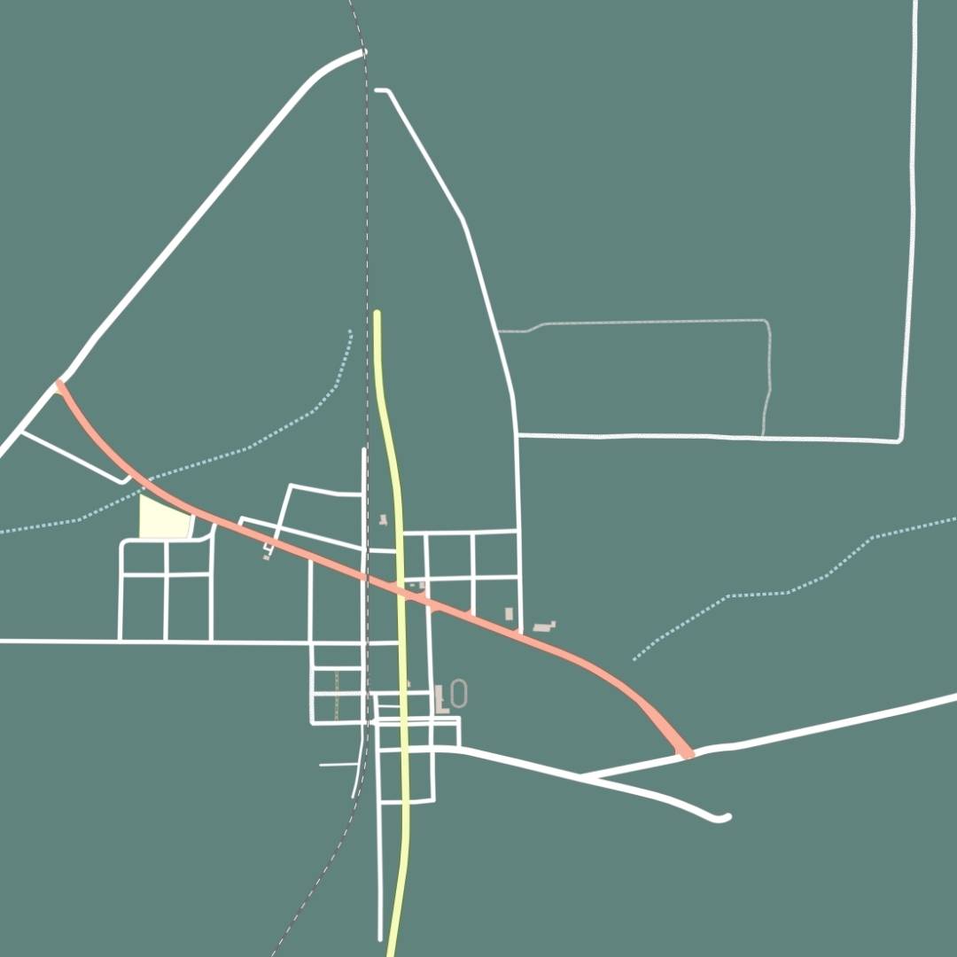 COLOURED ROAD MAP OF MORVEN, GEORGIA BY MAPBAKES