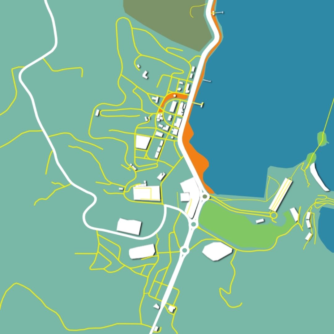 COLOURED ROAD MAP OF SAMANA, DOMINICAN REPUBLIC BY MAPBAKES