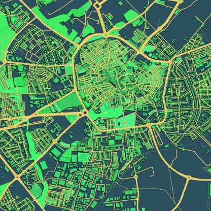 COLOURED ROAD MAP OF EVORA, PORTUGAL BY MAPBAKES