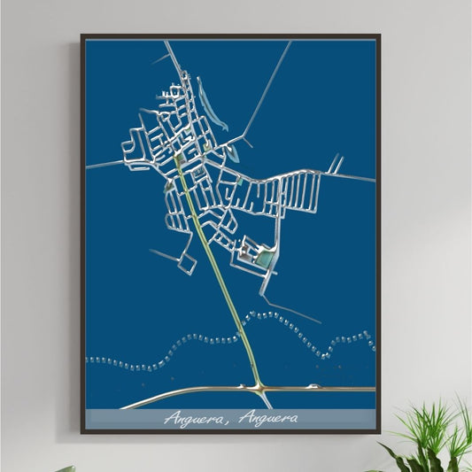 COLOURED ROAD MAP OF ANGUERA, BRAZIL BY MAPBAKES
