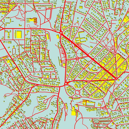 COLOURED ROAD MAP OF LIKASI, CONGO BY MAPBAKES