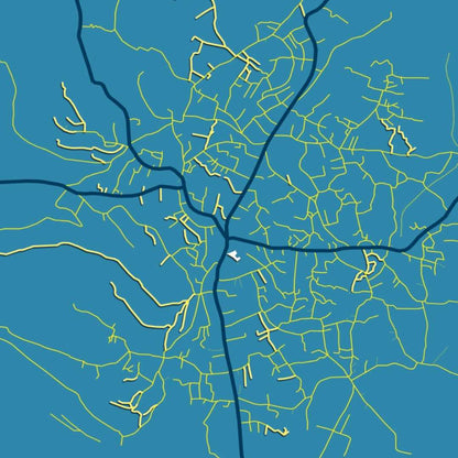 COLOURED ROAD MAP OF HALHUL, PALESTINE BY MAPBAKES