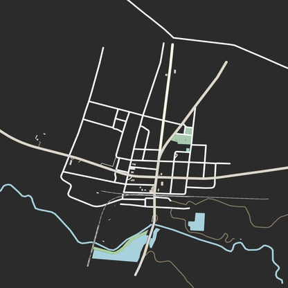 COLOURED ROAD MAP OF MIDVILLE, GEORGIA BY MAPBAKES