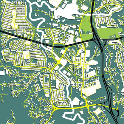 COLOURED ROAD MAP OF GUAYNABO, PUERTO RICO BY MAPBAKES