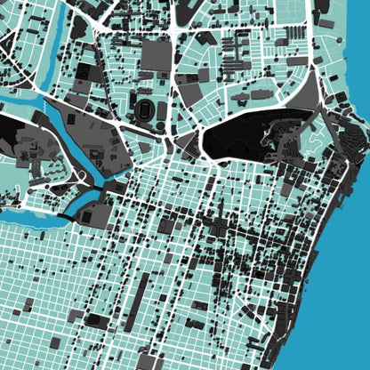 COLOURED ROAD MAP OF GUAYAQUIL, ECUADOR BY MAPBAKES