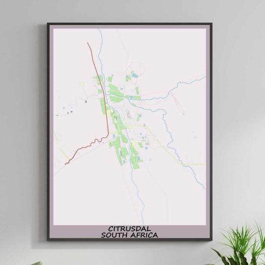 COLOURED ROAD MAP OF CITRUSDAL, SOUTH AFRICA BY MAPBAKES
