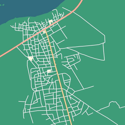 COLOURED ROAD MAP OF MANSOURA, EGYPT BY MAPBAKES