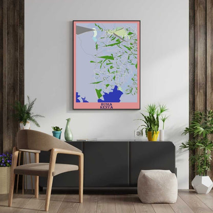 COLOURED ROAD MAP OF BUSIA, KENYA BY MAPBAKES