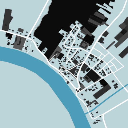 COLOURED ROAD MAP OF GRONINGEN, SURINAME BY MAPBAKES