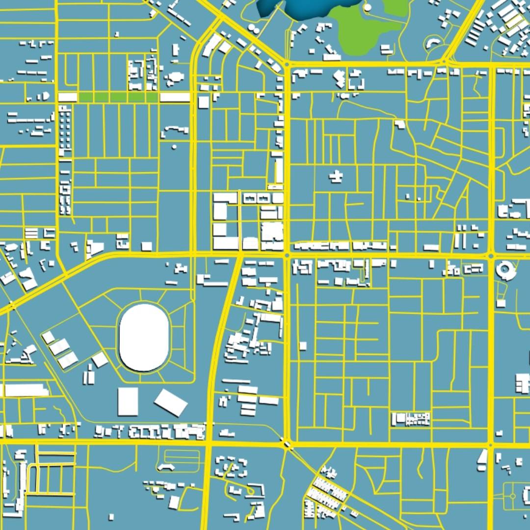 COLOURED ROAD MAP OF BAHIRDAR, ETHIOPIA BY MAPBAKES