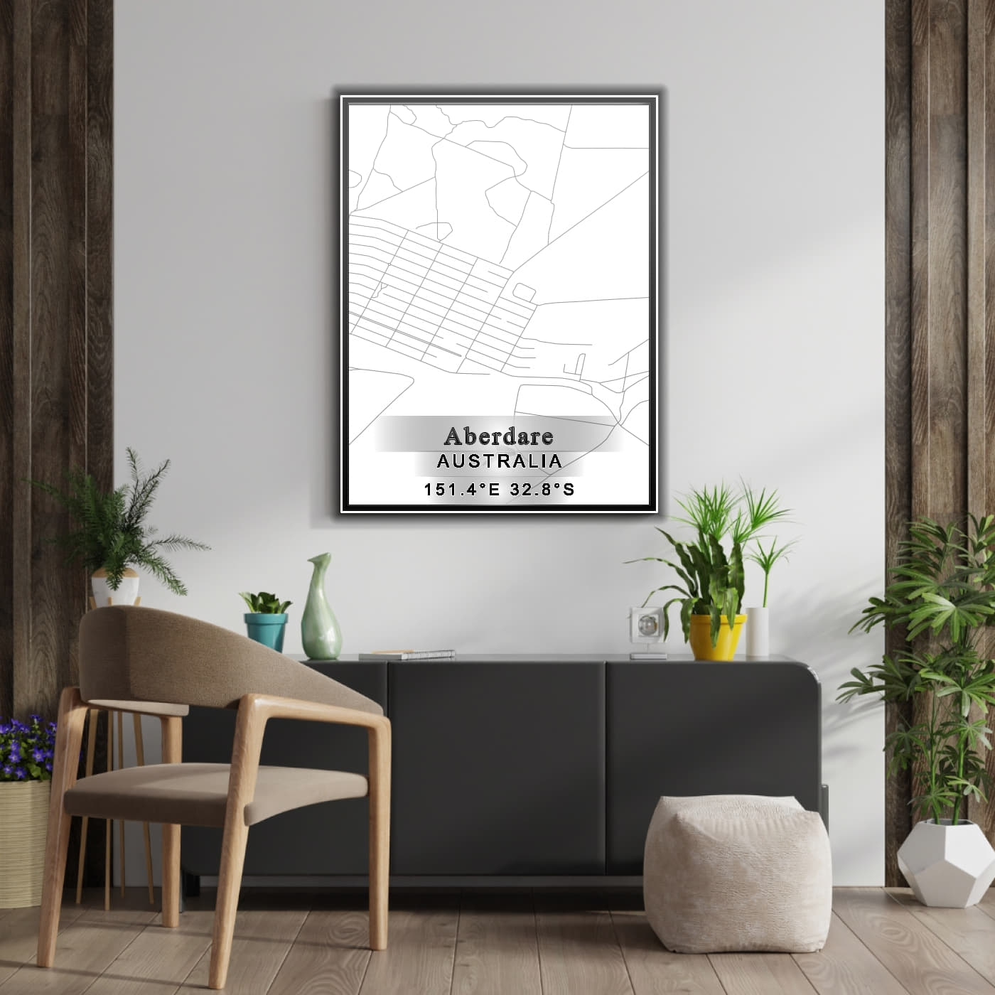 ROAD MAP OF ABERDARE, AUSTRALIA BY MAPBAKES