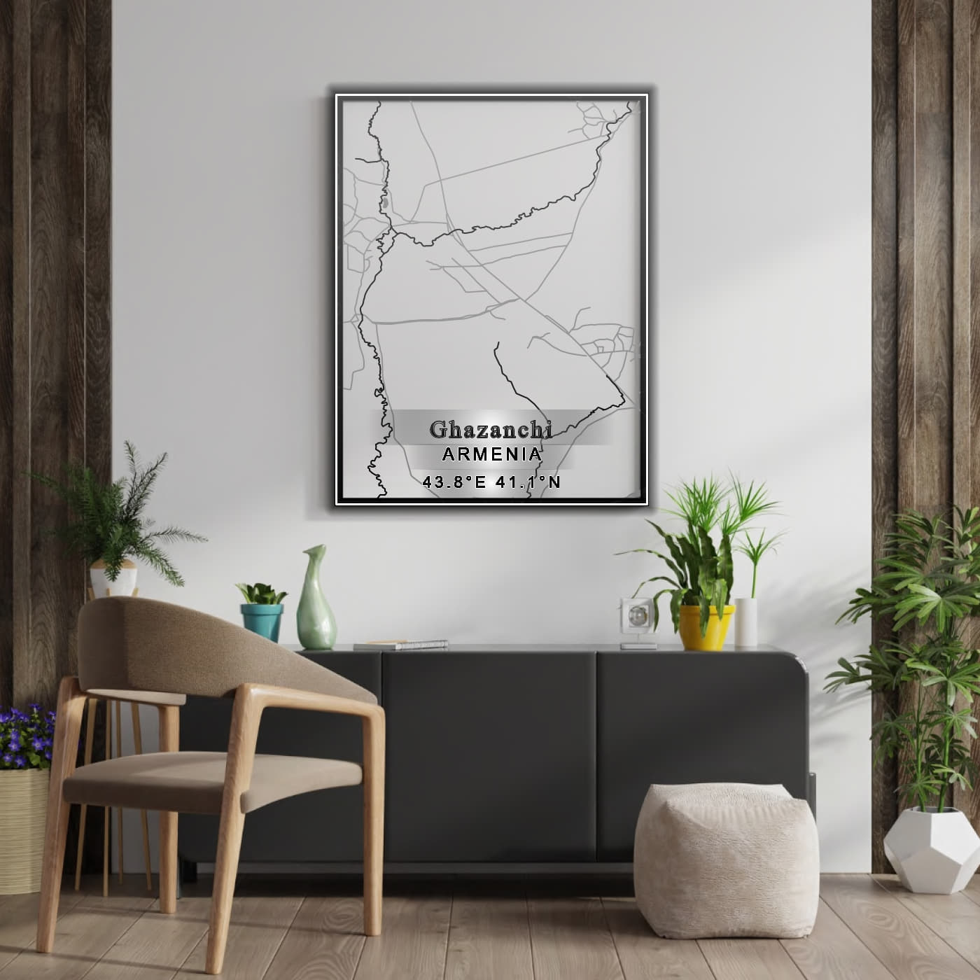 ROAD MAP OF GHAZANCHI, ARMENIA BY MAPBAKES