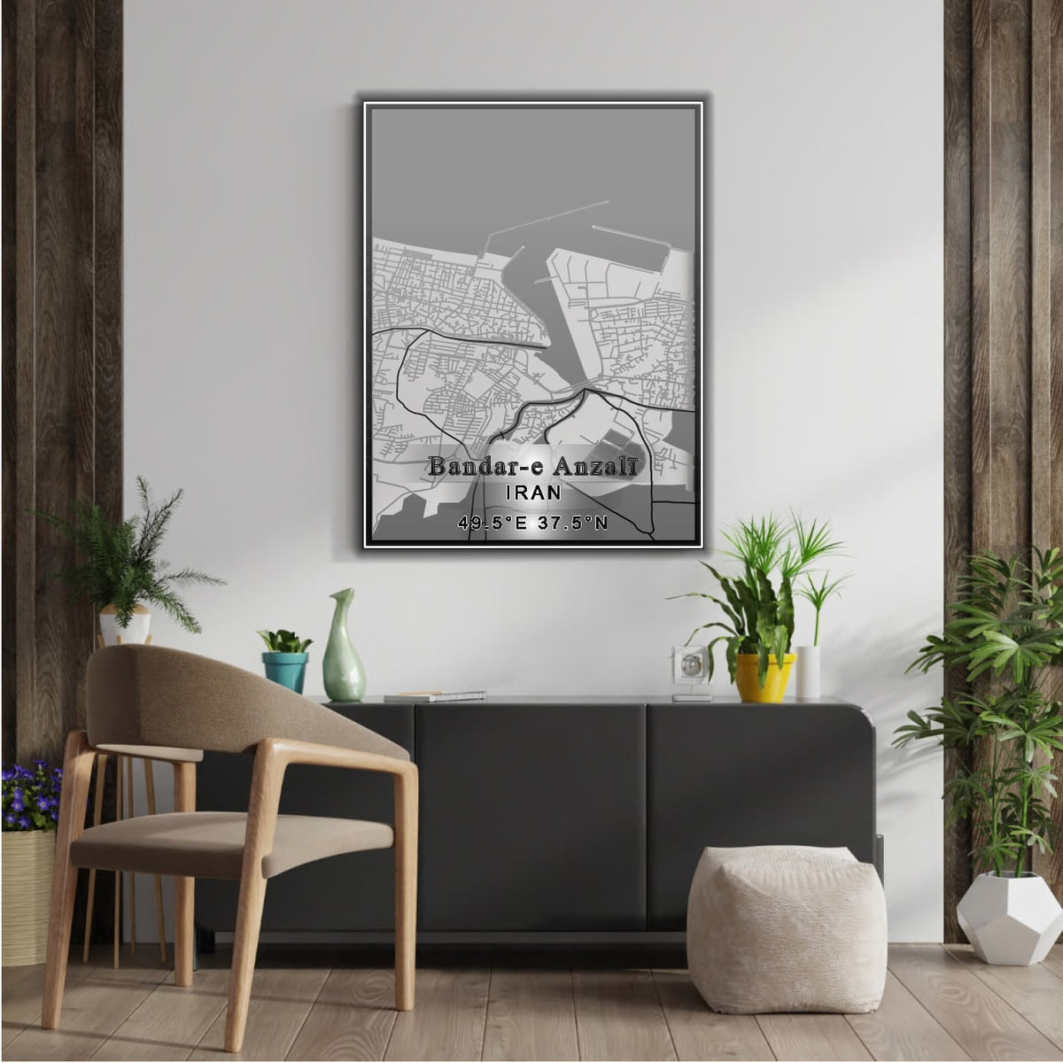 ROAD MAP OF BANDAR E ANZALI, IRAN BY MAPBAKES